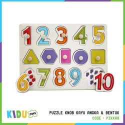 Puzzle Knob Kayu Angka & Bentuk 	  - PZKKAB 