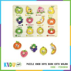 Puzzle Knob Kayu Buah Kata Wajah - PZKKBKW
