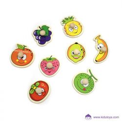 Puzzle Knob Kayu Buah Kata Wajah