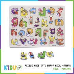  Puzzle Knob Kayu Huruf Kecil Gambar  -  PZKKHKG 