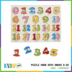 Puzzle Knob Kayu Angka 0-20 