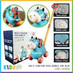 Bubble Multi Function Push Bubble Car Blue Kidu Toys - MFPBCB