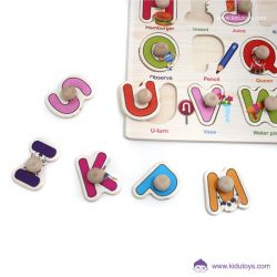 Puzzle Knob Kayu Huruf & Kata	 